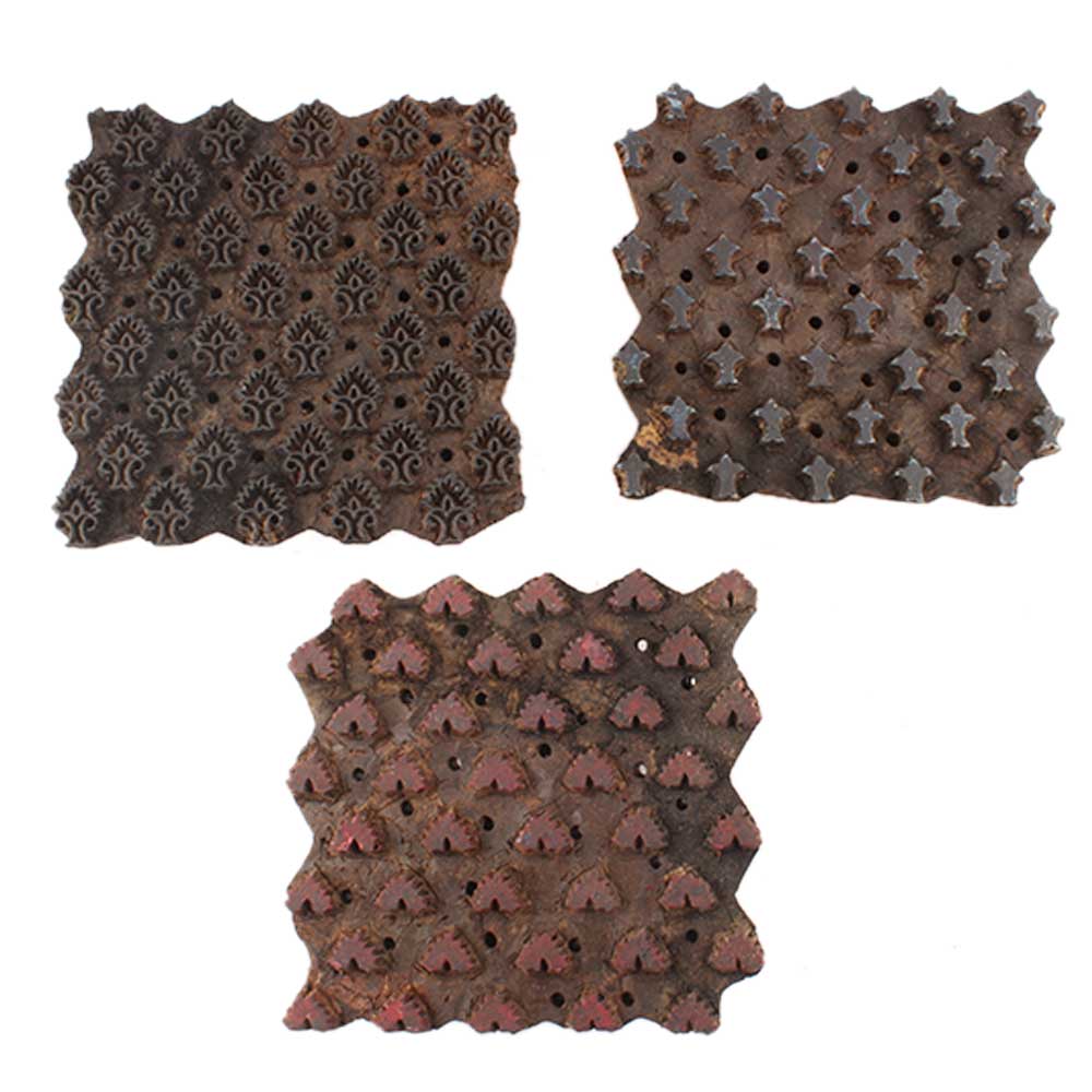 Set of 3 Piece New Mix Wooden Printing Blocks